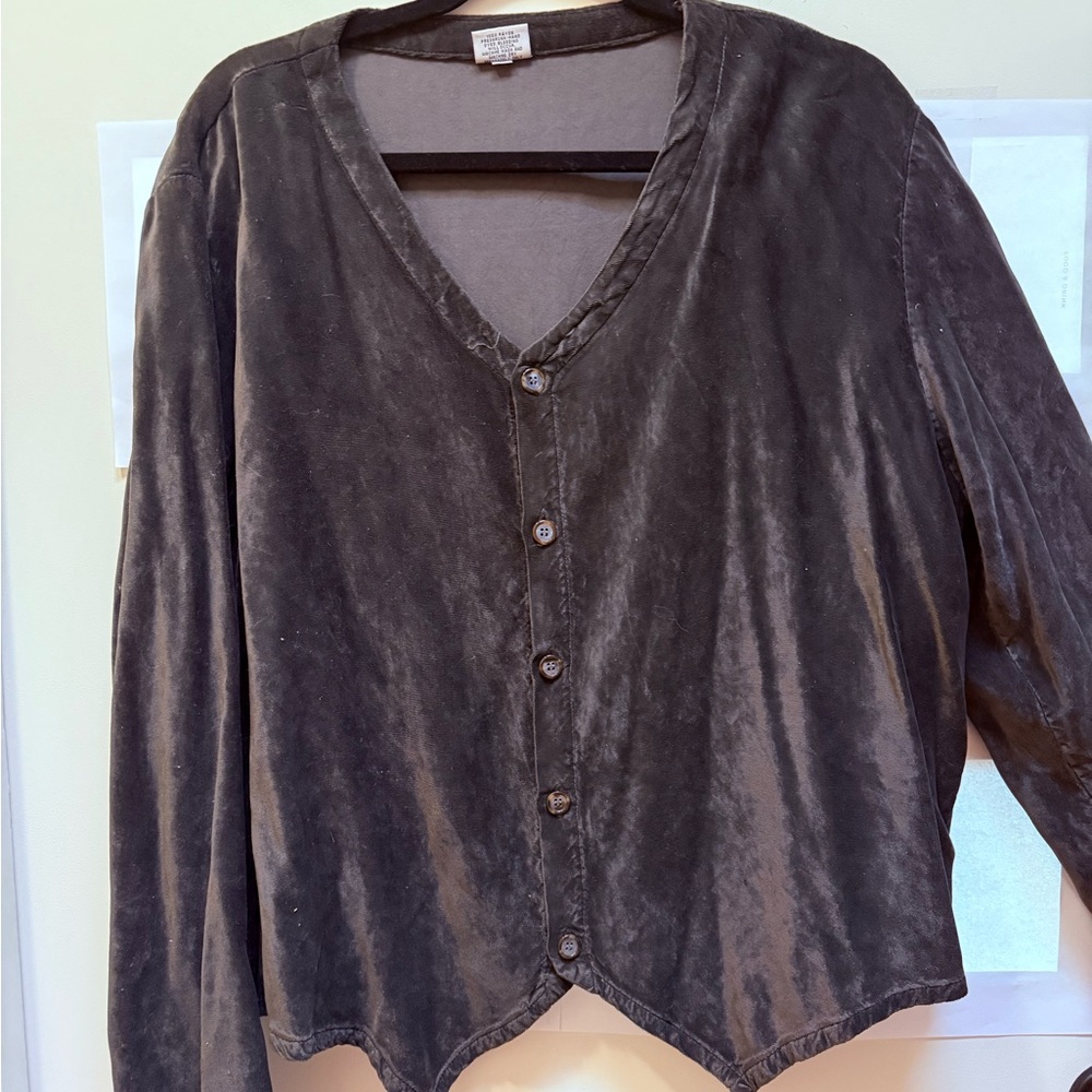 CP Shades Vintage Gray Velvet Jacket size L.